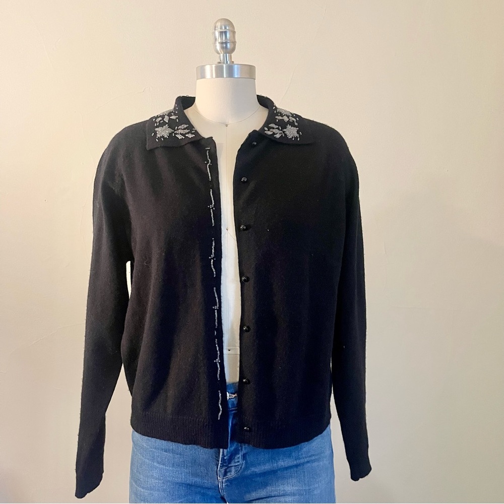 Vintage Wool Beaded Cardigan